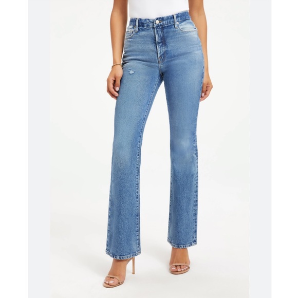 Good American Denim - Good American Classic Slim Bootcut Indigo130 Flare Distressed Jean 12/31